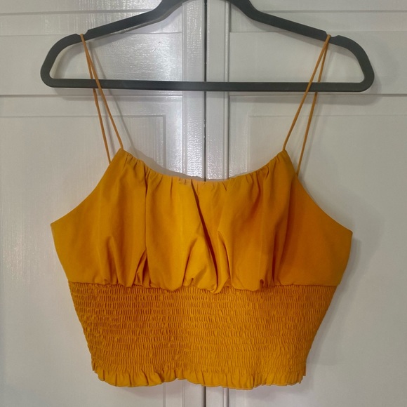 Tops - Yellow cropped top